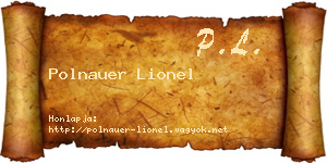 Polnauer Lionel névjegykártya